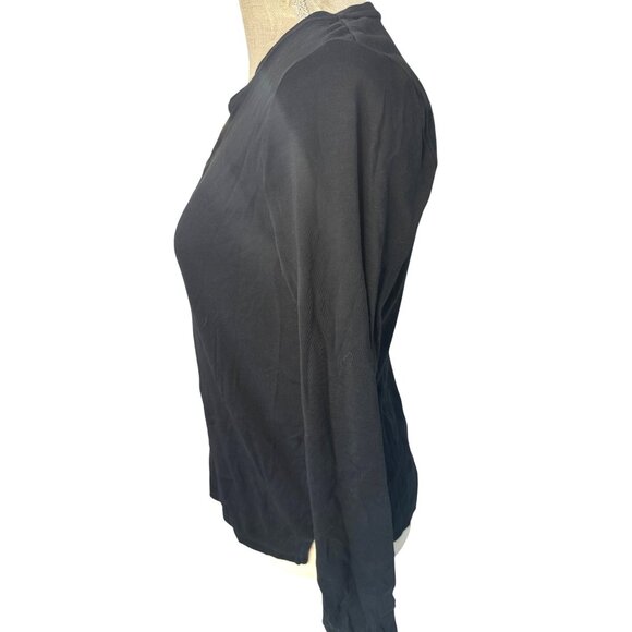 Ralph Lauren Black Long Sleeve V Neck Henley Top L - Picture 3 of 8